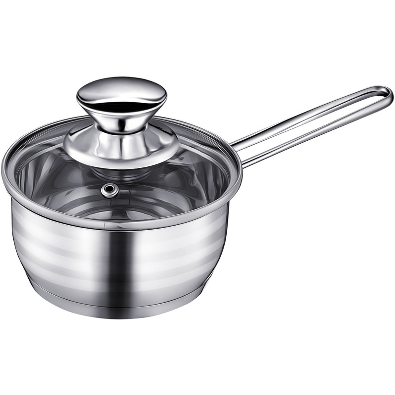 Изображение товара Ковш Regent inox Linea Bimbo 0.7 л из нержавеющей стали с крышкой