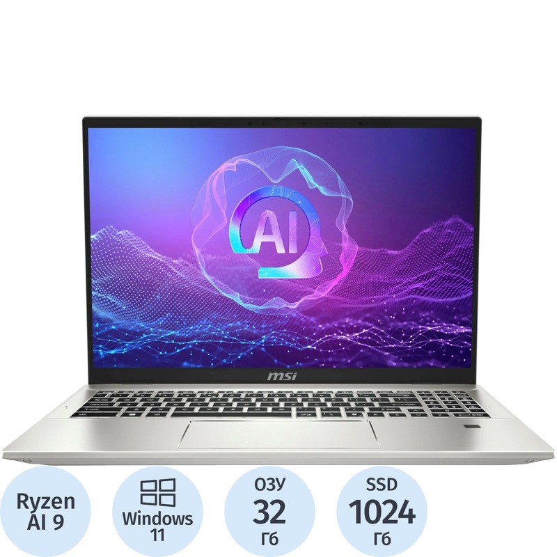 Изображение товара Ноутбук MSI Prestige A16 AI+ A3HMG-083RU 16" серебристый AMD нет данных 365/32 ГБ/SSD 1024 ГБ (9S7-159K32-083)