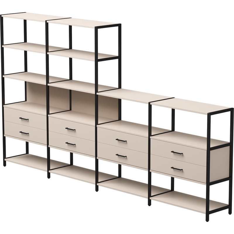 Изображение товара Стеллаж для документов EVO 254ST13GU9005 кашемир/чёрный 3245х385х1840 мм