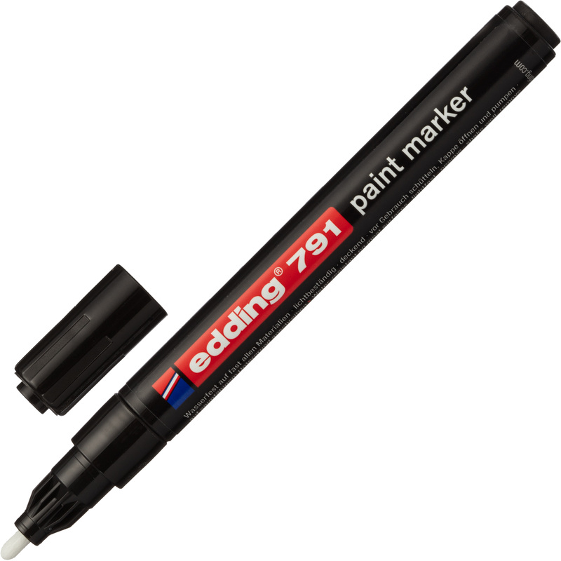 Изображение товара Маркер Edding E-791/1 лаковый чёрный 1-2 мм для разнообразных поверхностей