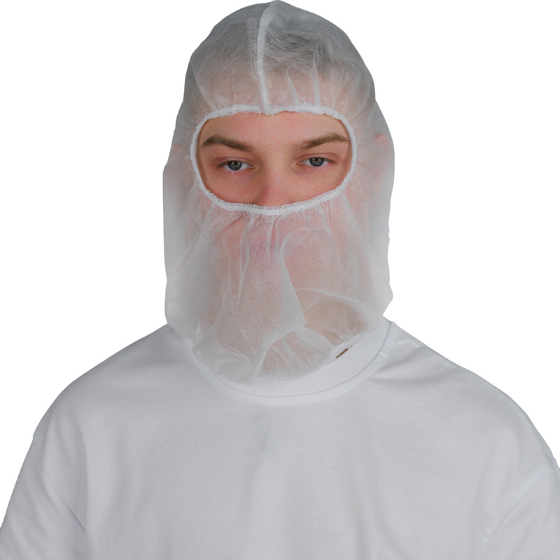 Изображение товара Блаклава одноразовая из спанбонда белая (100 штук в упаковке)