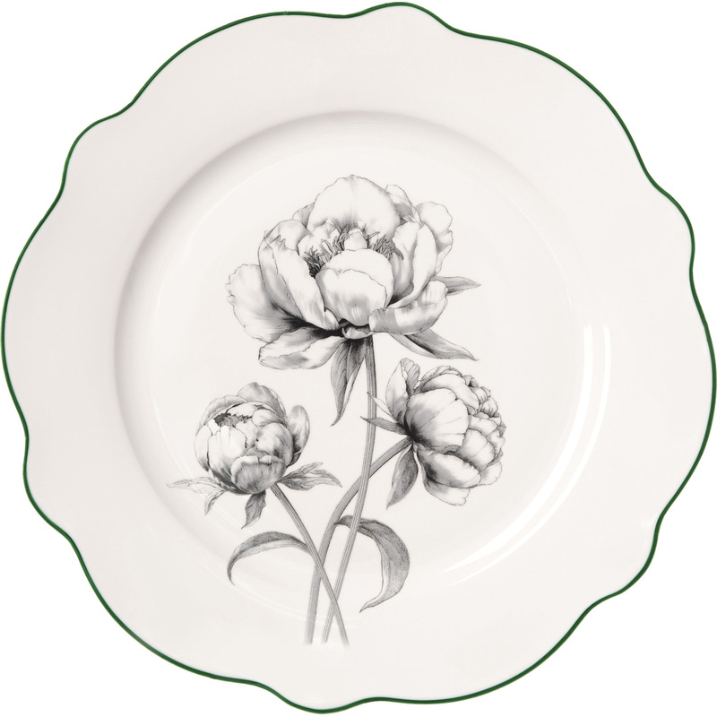 Изображение товара Уценка. Тарелка обеденная Home Queen Флорес фарфор 27 см разноцветная (6 штук в упаковке)