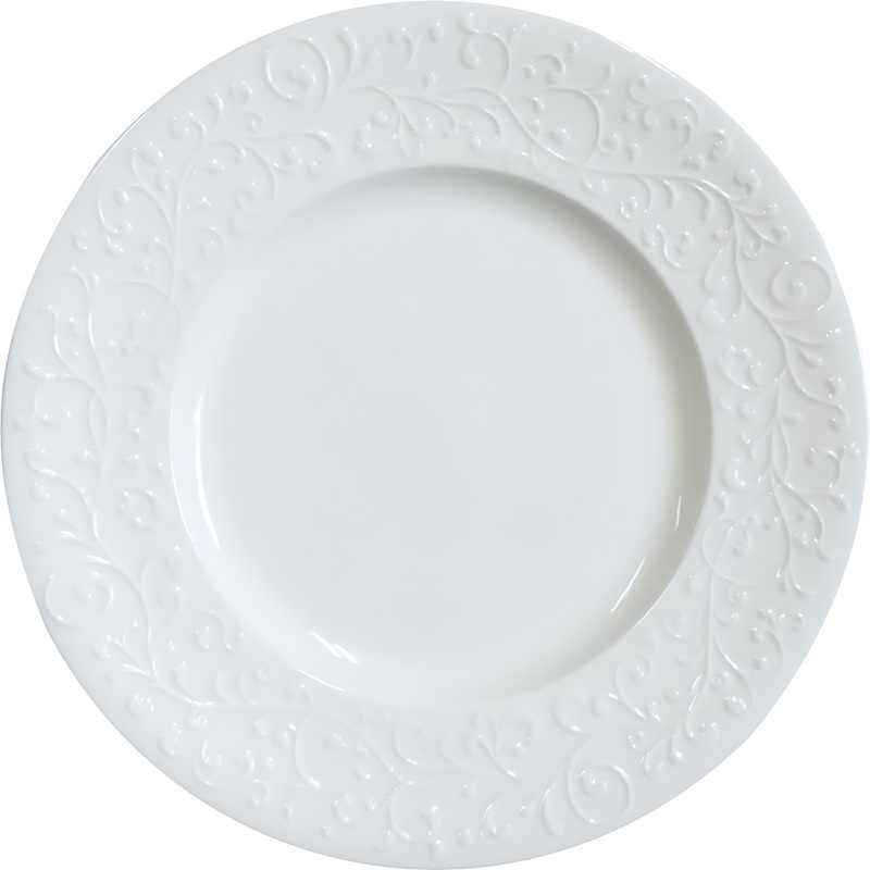 Изображение товара Обеденная фарфоровая тарелка Tudor England Joyce 26 см белая для ресторана и дома