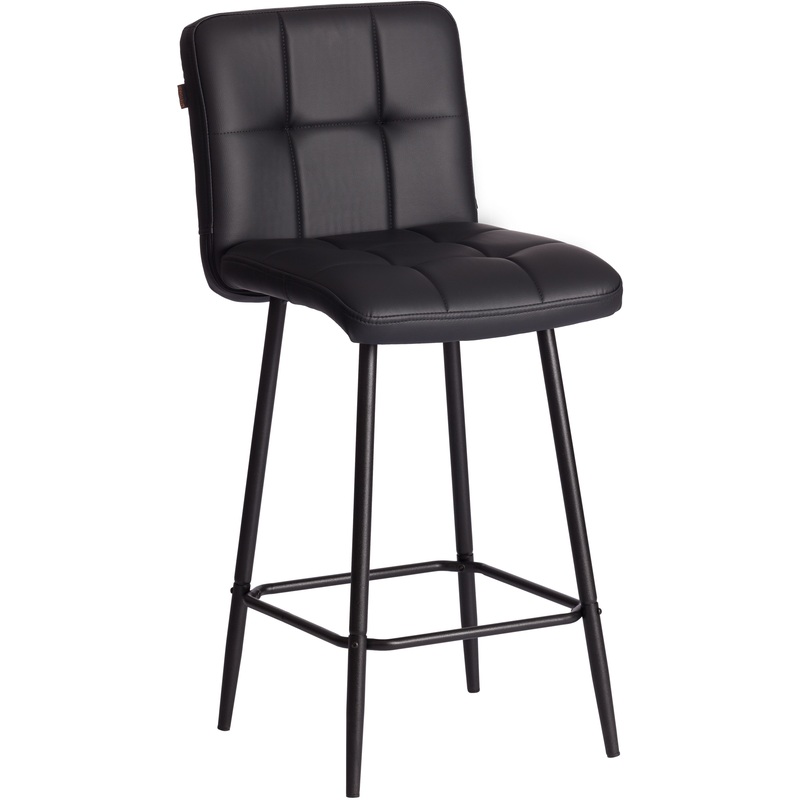 Изображение товара Полубарный стул Медео Черный из экокожи и металла для дома и кафе