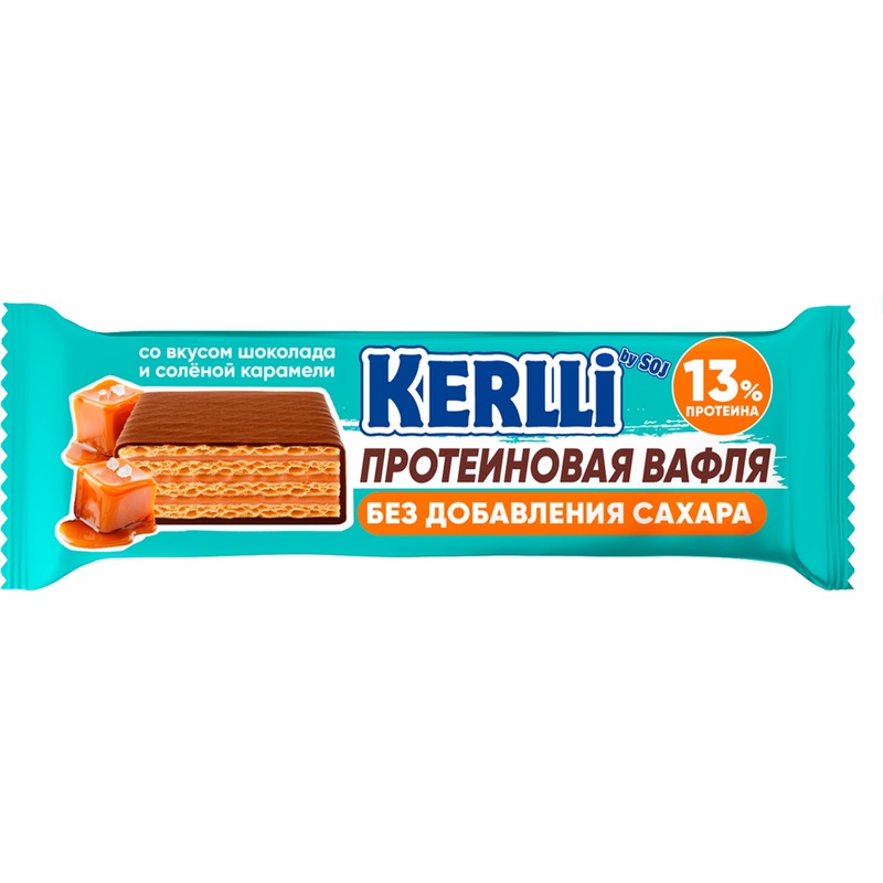 Изображение товара Батончик SOJ Kerlli солёная карамель (16 батончиков по 45 г) Изображение товара Батончик SOJ Kerlli солёная карамель (16 батончиков по 45 г)