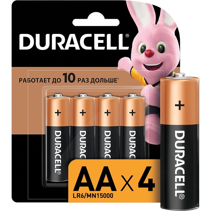 Изображение товара Батарейка AA пальчиковая Duracell Basic блистер 4 шт надежный источник питания