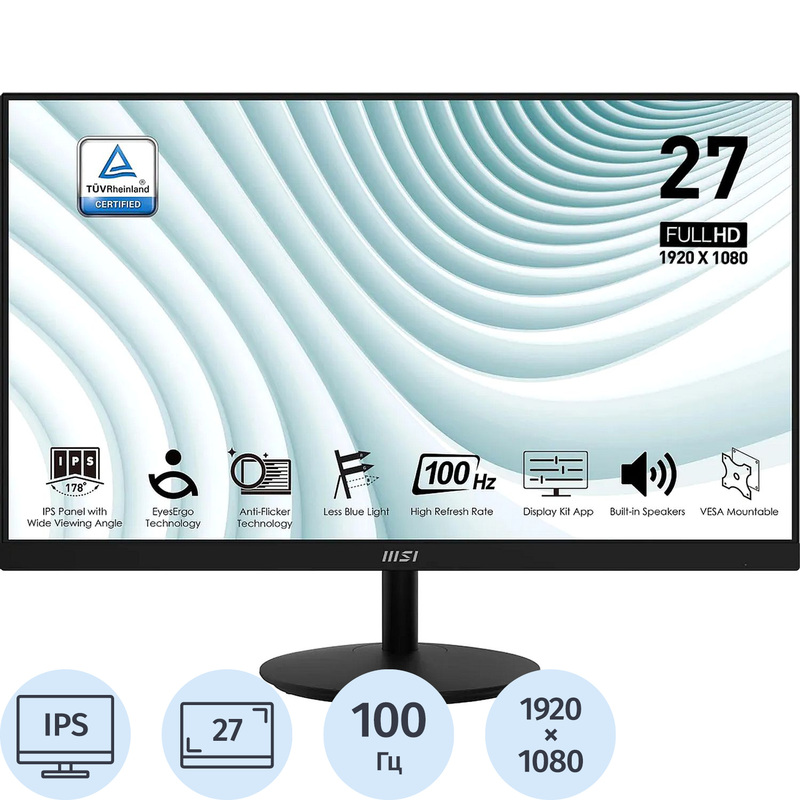 Изображение товара Монитор 27 MSI Pro MP271A IPS Full HD 100 Гц HDMI DisplayPort VGA