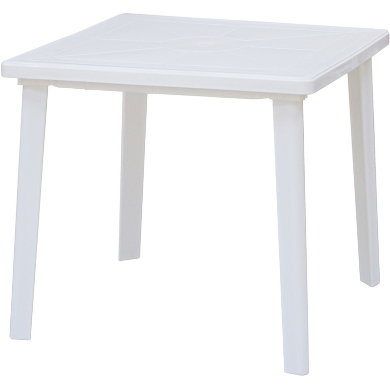 Изображение товара Уценка. Стол пластиковый квадратный белый (800 x 800 x 710 мм)