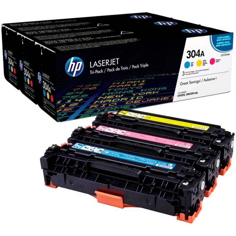 Изображение товара Набор оригинальных цветных картриджей HP 304A CF372AM для принтеров HP