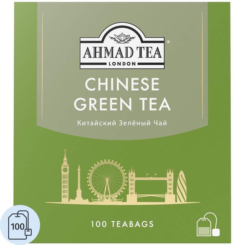 Изображение товара Чай зеленый Ahmad Tea Chinese Green Tea 100 пакетиков