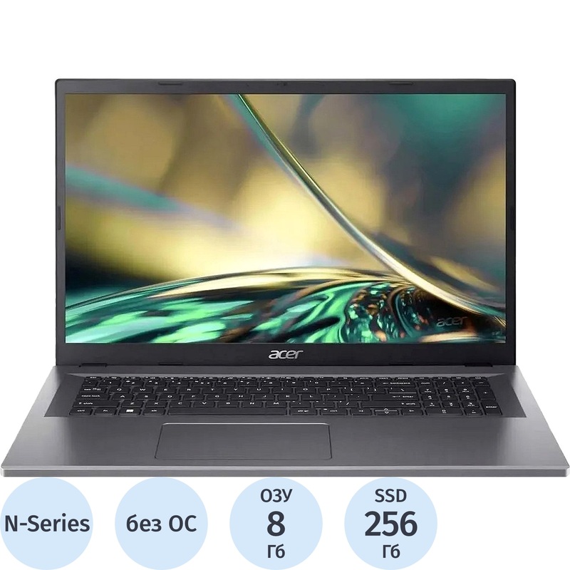 Изображение товара Ноутбук Acer Aspire A317-55P 17.3" Full HD IPS Intel N200 8Гб SSD