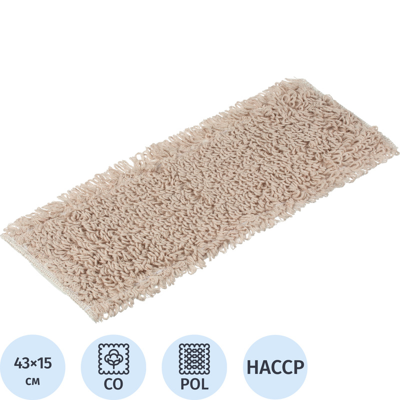 Изображение товара Насадка МОП для швабры-флаундера Росмоп 43x15 см хлопок полиэстер бежевая