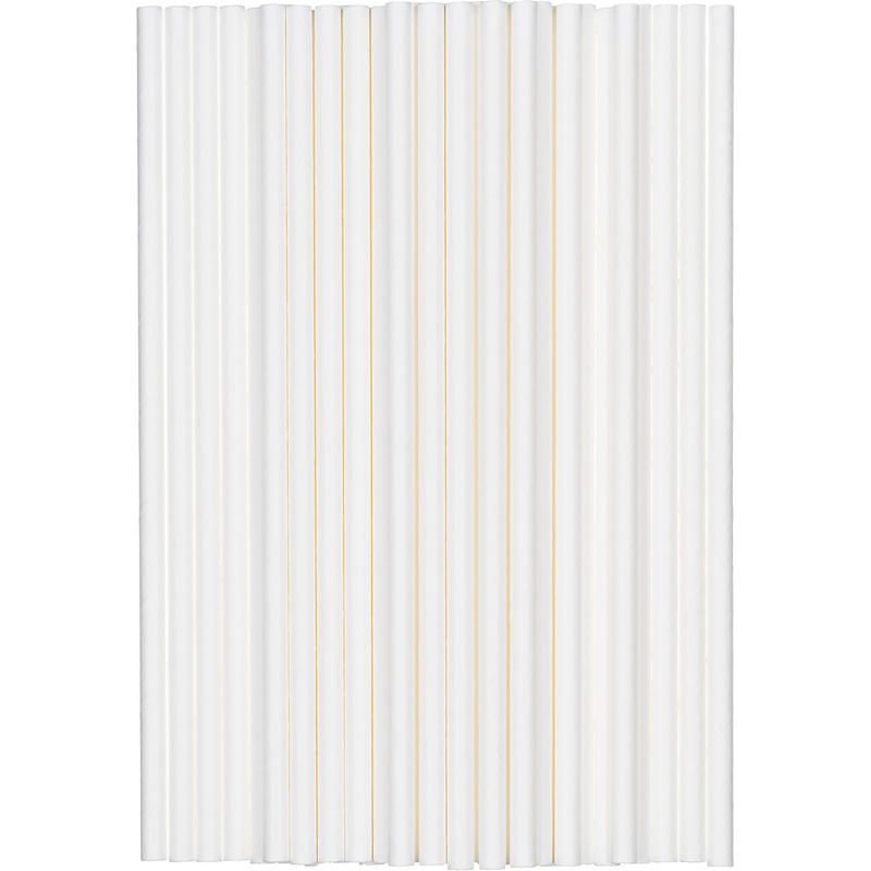 Изображение товара Бумажные трубочки для коктейля 197 мм 2500 штук белые экологичные