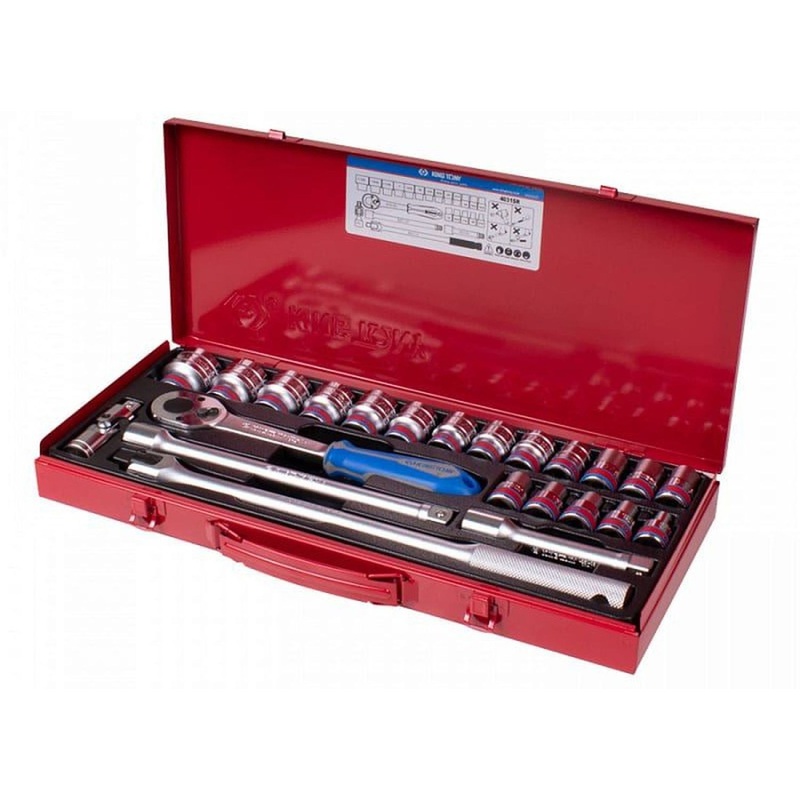 Изображение товара Уценка. Набор головок двенадцатигранных King Tony 1/2" 23 предмета (4031SR)