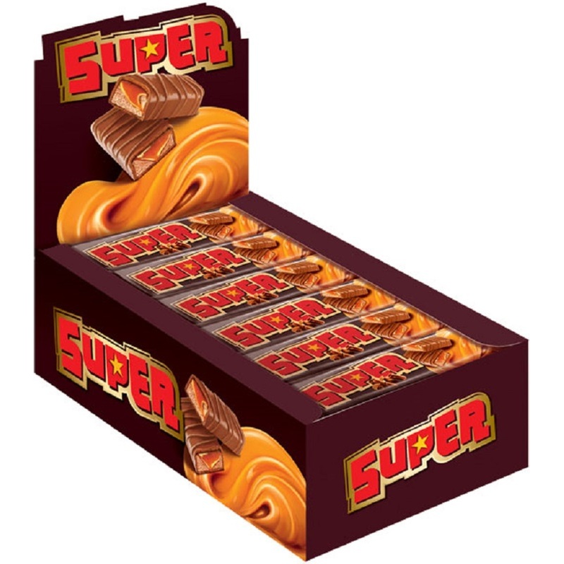 Изображение товара Шоколадные батончики Super с нугой и карамелью 18 шт по 40 г