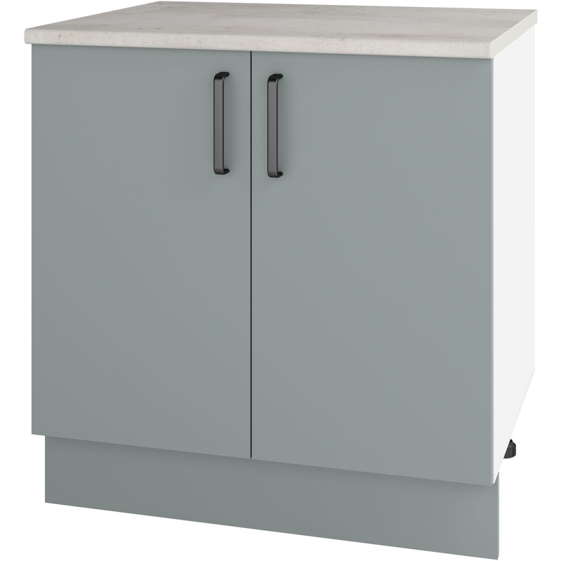 Изображение товара Кухонный шкаф Комфорт 2 911672 белый фьёрд зелёный 800x600x852 мм