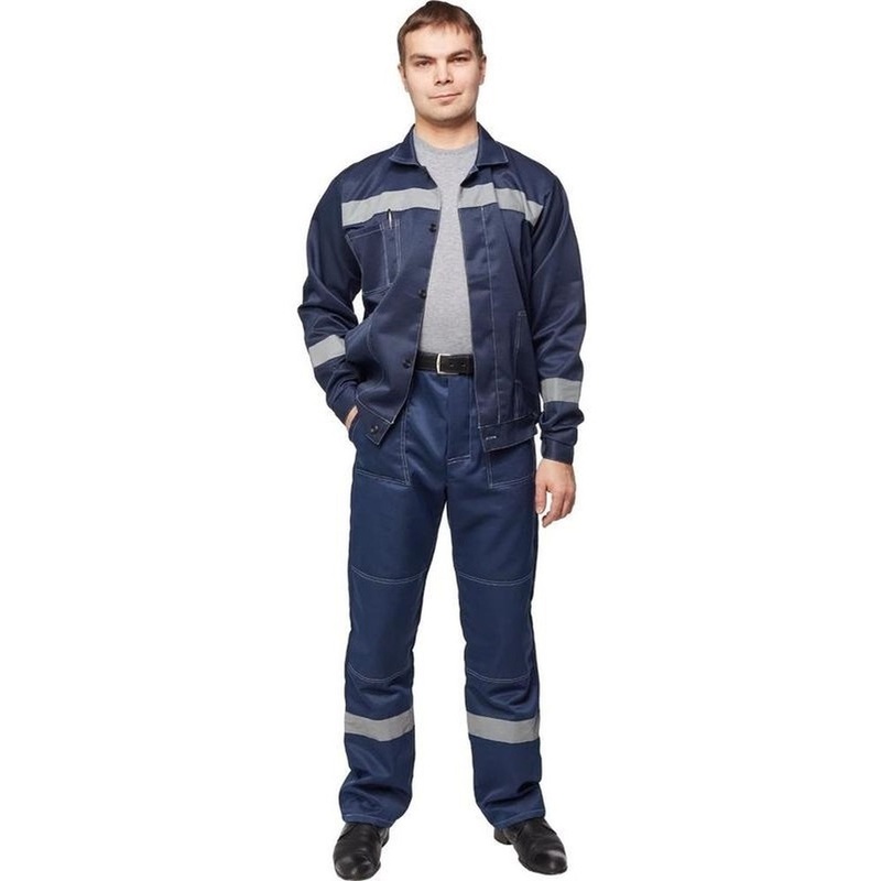Изображение товара Костюм рабочий летний мужской л22-КБР с СОП синий (размер 128-132 (64-66), рост 182-188)