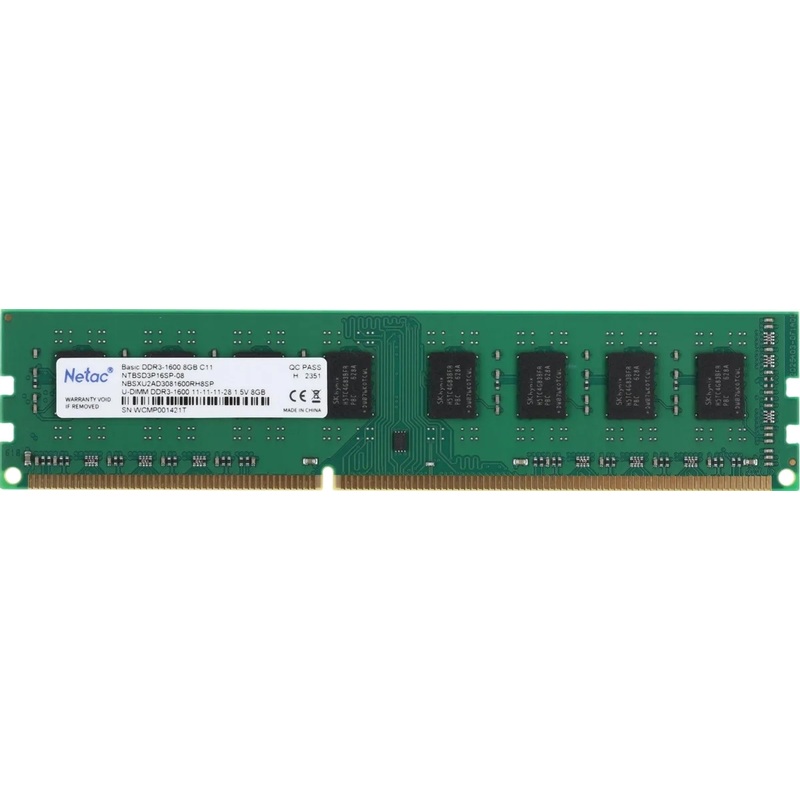 Изображение товара Модуль памяти Netac NTBSD3P16SP-08 DDR3 8 ГБ для настольного компьютера