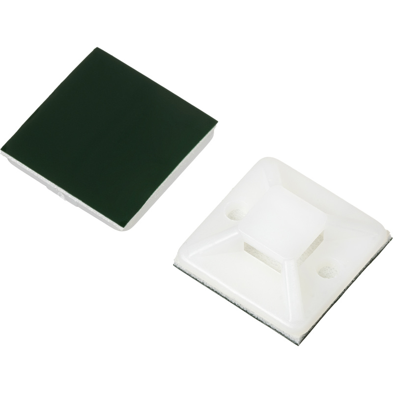 Изображение товара Площадка для стяжки (хомута) BigTech белая 20 штук в упаковке (BT-CTP-20-20-W)