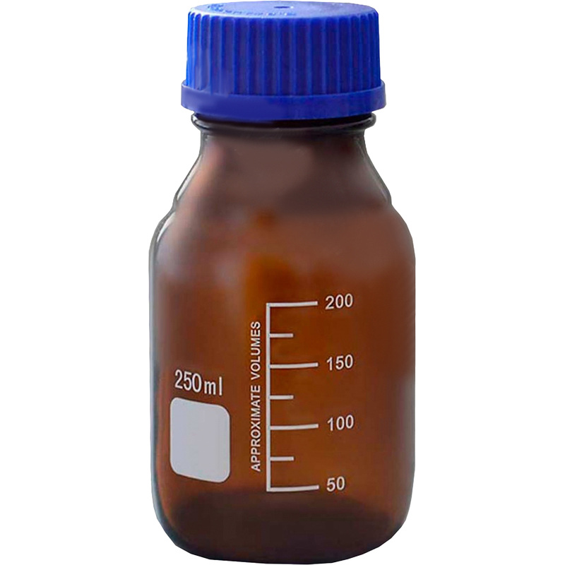 Изображение товара Банка с делениями темное стекло 250 мл для хранения химических реактивов