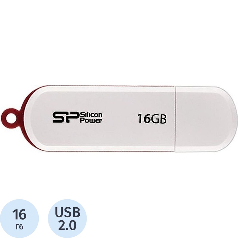Изображение товара Флешка USB 2.0 16ГБ Silicon Power LuxMini 320 белая