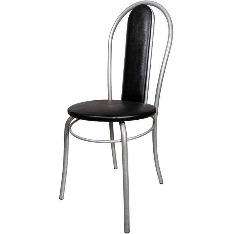 Изображение товара Стул обеденный Венский с мягкой спинкой чёрный из искусственной кожи