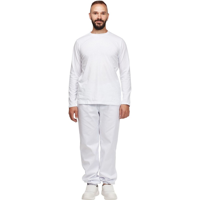 Изображение товара Белая футболка с длинным рукавом из хлопка XXL демисезон