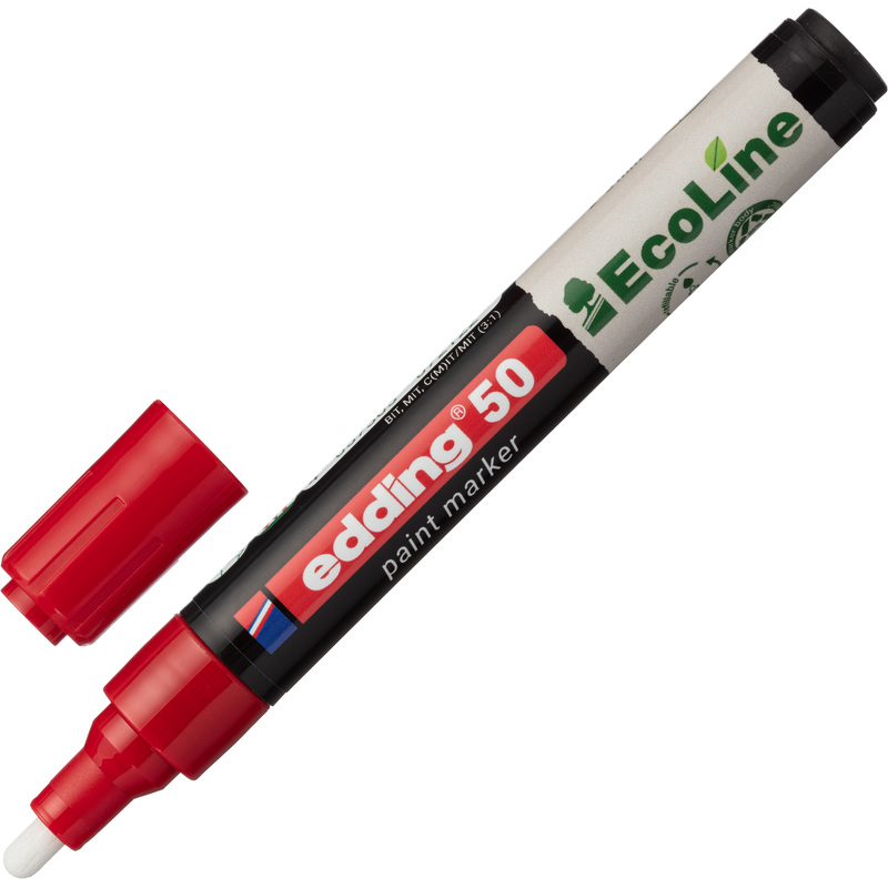 Изображение товара Промышленный лаковый маркер Edding водный 2-3 мм красный Германия