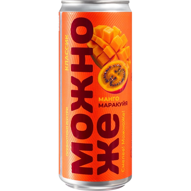 Изображение товара Лимонад газированный Можно Же манго-маракуйя 0.33 л