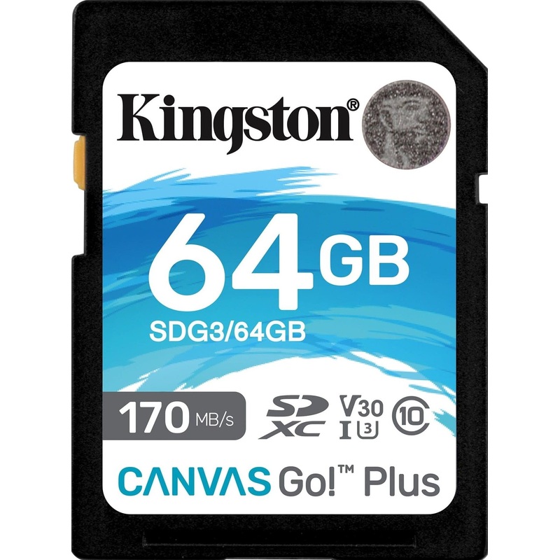 Изображение товара Карта памяти Kingston Canvas Go! Plus SDXC 64 ГБ UHS-I U3 V30 для 4K видео