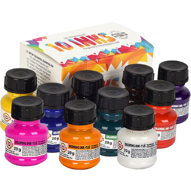 Изображение товара Тушь для рисования Koh-i-Noor 20 мл (10 штук в упаковке)