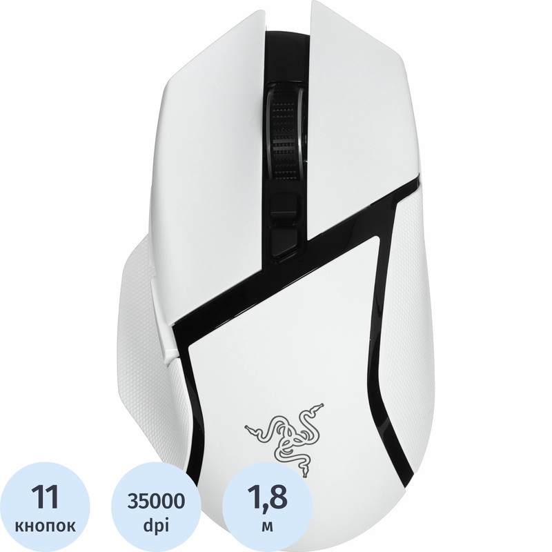Изображение товара Мышь игровая Razer Basilisk V3 Pro 35K белая (RZ01-05240200-R3G1)