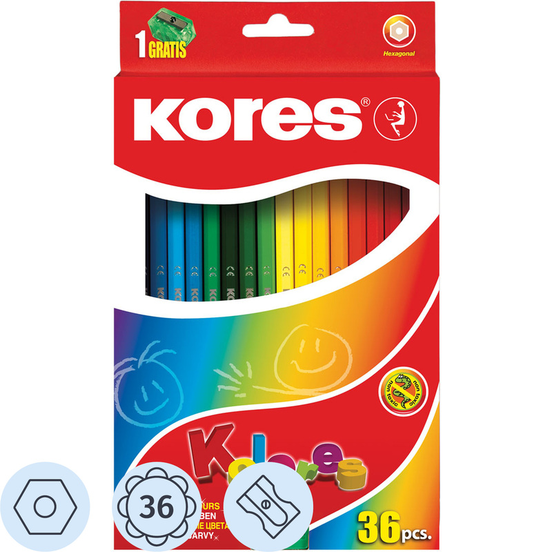 Изображение товара Kores Kolores 36 цветов: набор цветных карандашей, шестигранные, 175 мм