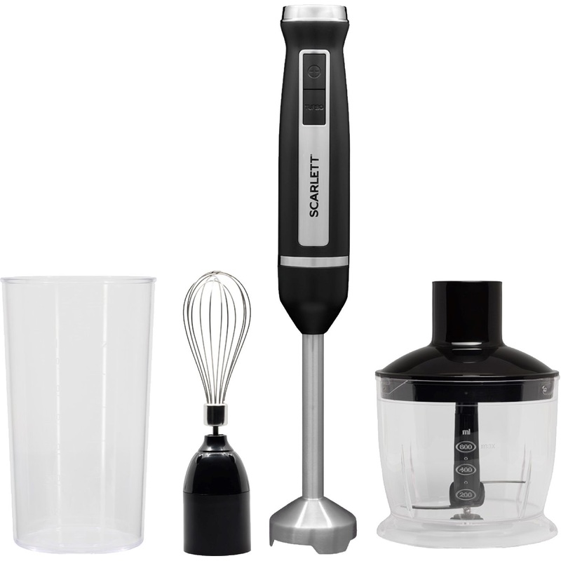 Изображение товара Погружной блендер Scarlett SC-HB42F83 мощностью 1100 Вт 2 скорости нержавеющая сталь