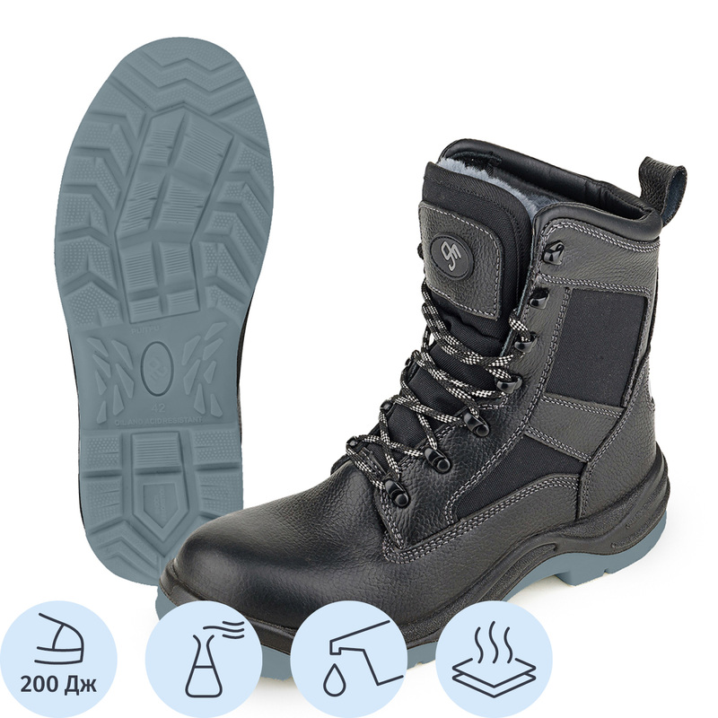 Изображение товара Ботинки высокие рабочие зимние Prosafe 26НМ ПУ-ТПУ из натуральной кожи с композитным подноском черные (размер 46)