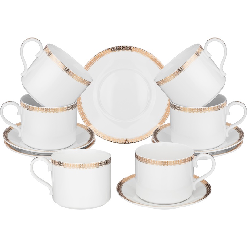 Изображение товара Набор чайный Lefard Crown на 6 персон фарфор 12 предметов белый