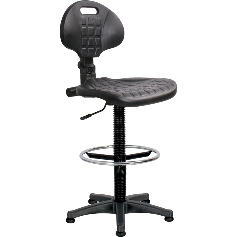 Изображение товара Кресло лабораторное Vito с опорой для ног черное (полиуретан, пластик)