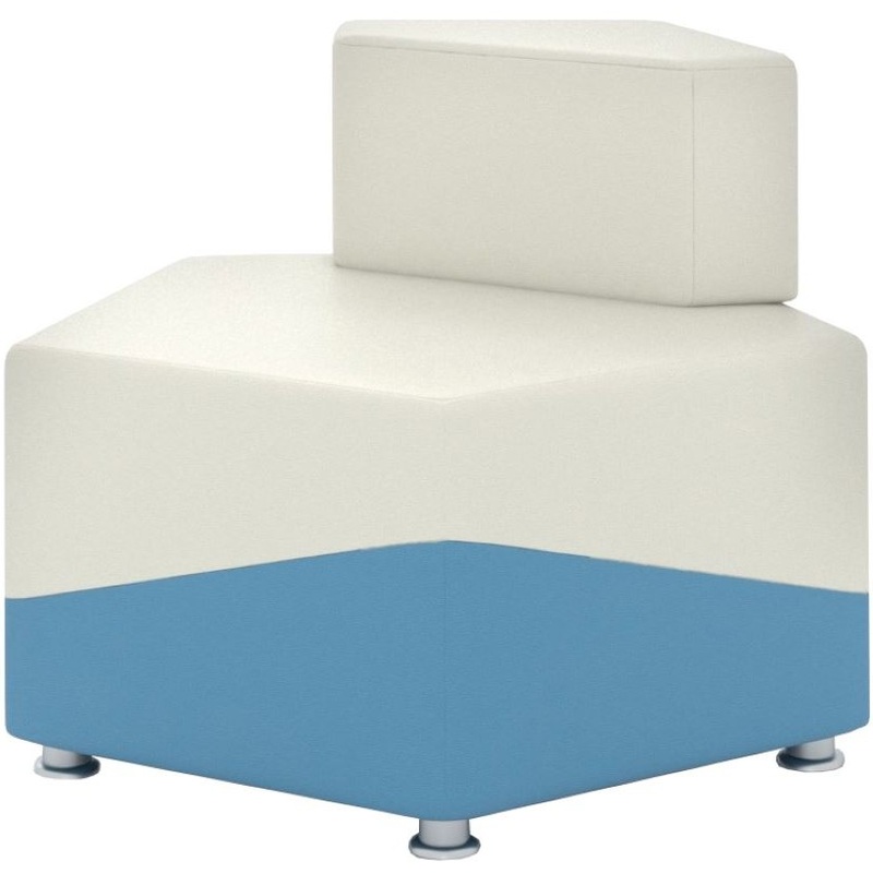 Изображение товара Модуль диван прямой Lines 1-М 1D5L одноместный левый синий/белый