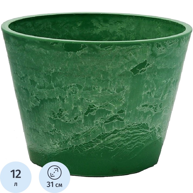 Изображение товара Горшок для цветов GreenShip 12 л зелёная трава (31х25.4 см)