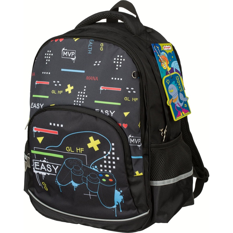 Изображение товара Ортопедический школьный рюкзак Комус Класс Геймер черный для мальчиков
