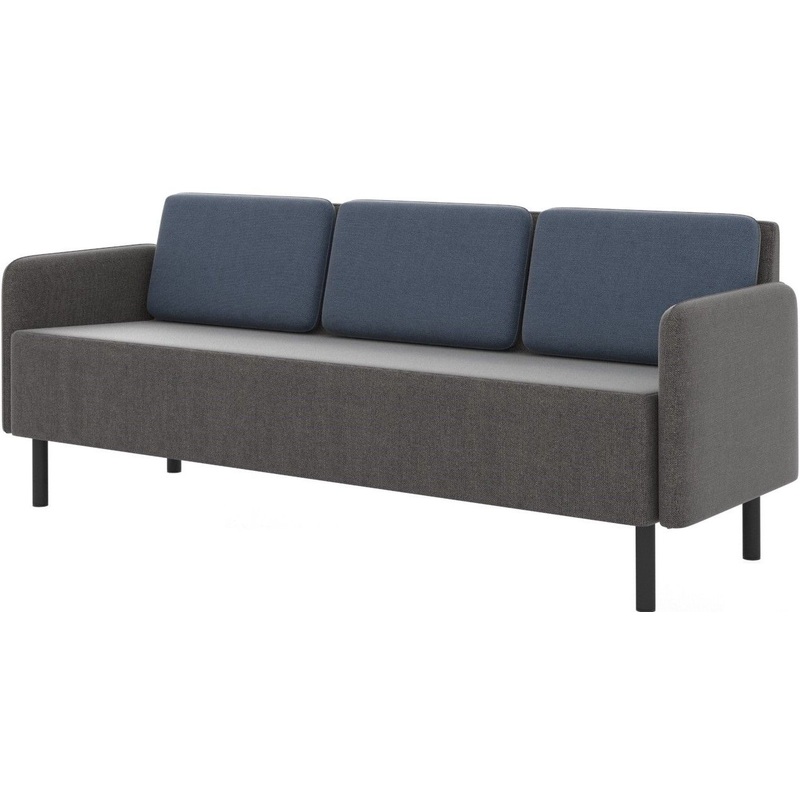 Изображение товара Диван трехместный Select 3-М серый/синий для дома и офиса