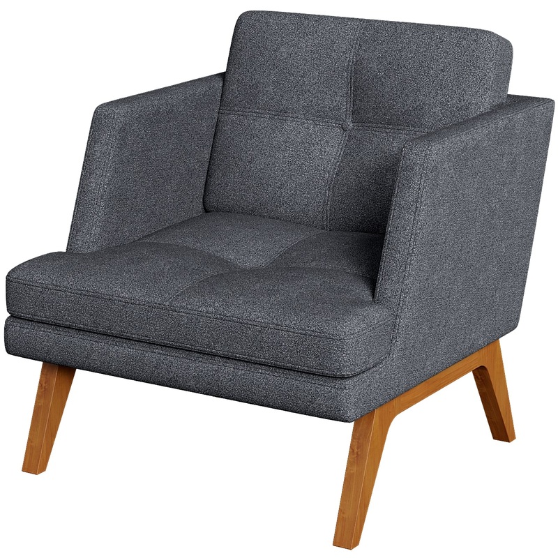 Изображение товара Кресло Лаунж Bev1-2 темно-серое с мягкой обивкой