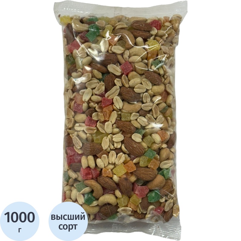 Изображение товара Смесь жареных орехов с цукатами 1 кг натуральный продукт