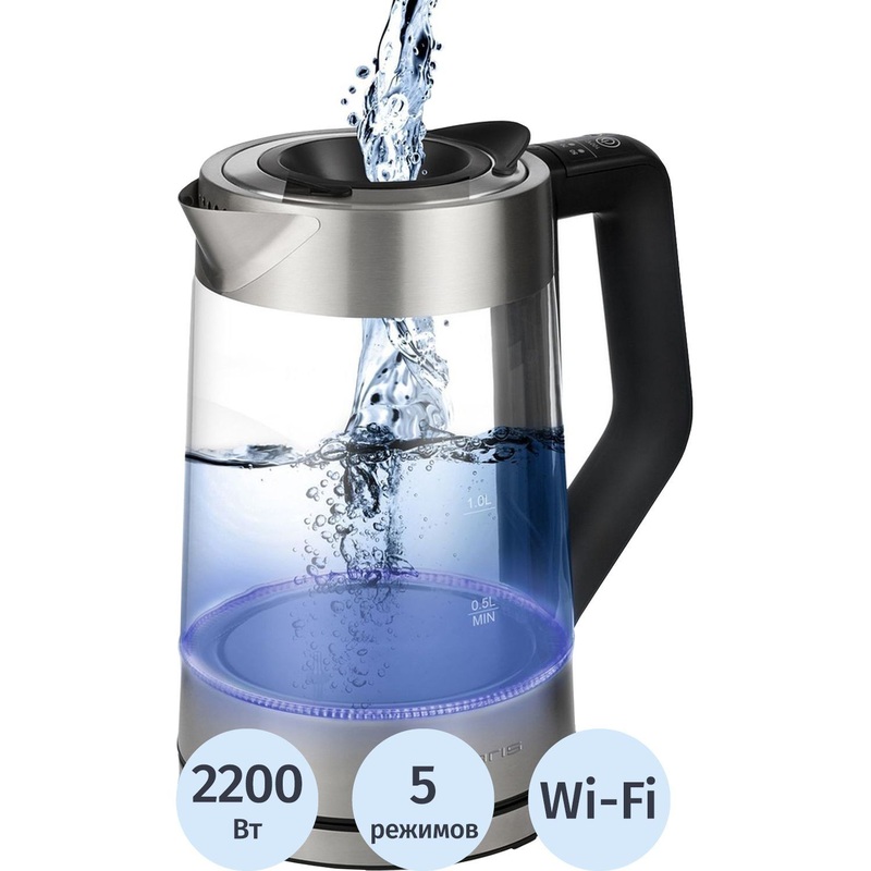 Изображение товара Чайник электрический Polaris PWK 1725CGLD серебристый (17215)