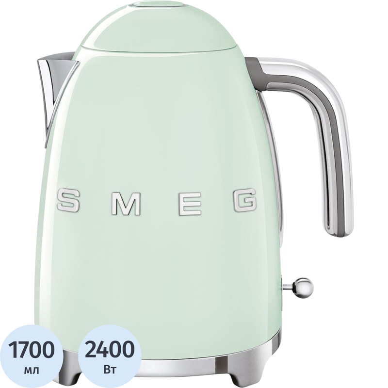 Изображение товара Электрический чайник Smeg KLF03PGEU зелёный 1700 мл мощность 2400 Вт