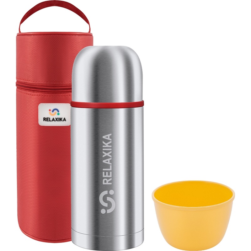 Изображение товара Термос Relaxika 102 750 мл стальной с чехлом для горячих и холодных напитков