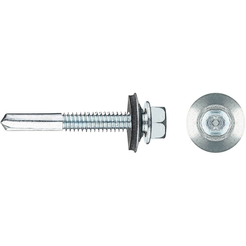 Изображение товара Саморезы по металлу с шестигранной головкой Zitar 5.5х38 мм с прессшайбой со сверлом (50 штук в упаковке, 142302)