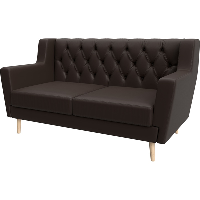 Изображение товара Двухместный диван Horeca Брайтон 2 Люкс коричневый экокожа для кухни