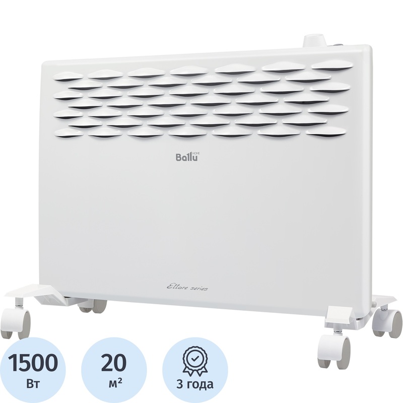 Изображение товара Конвектор Ballu Ettore BEC/ETMR-1500 белый 1500 Вт с терморегулятором