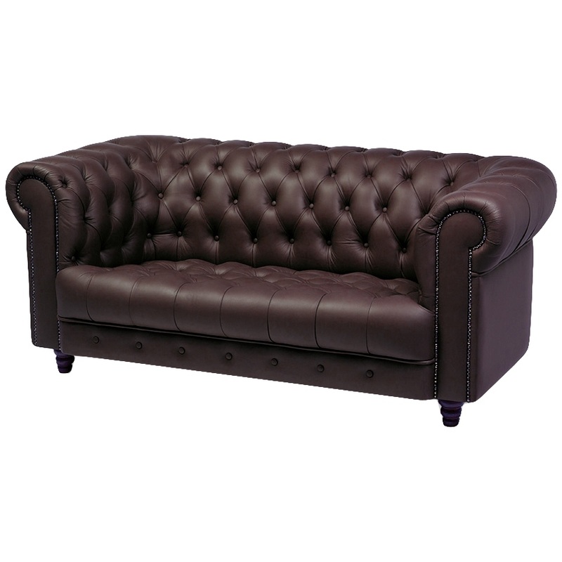 Изображение товара Двухместный диван Chester коричневый натуральная кожа Россия